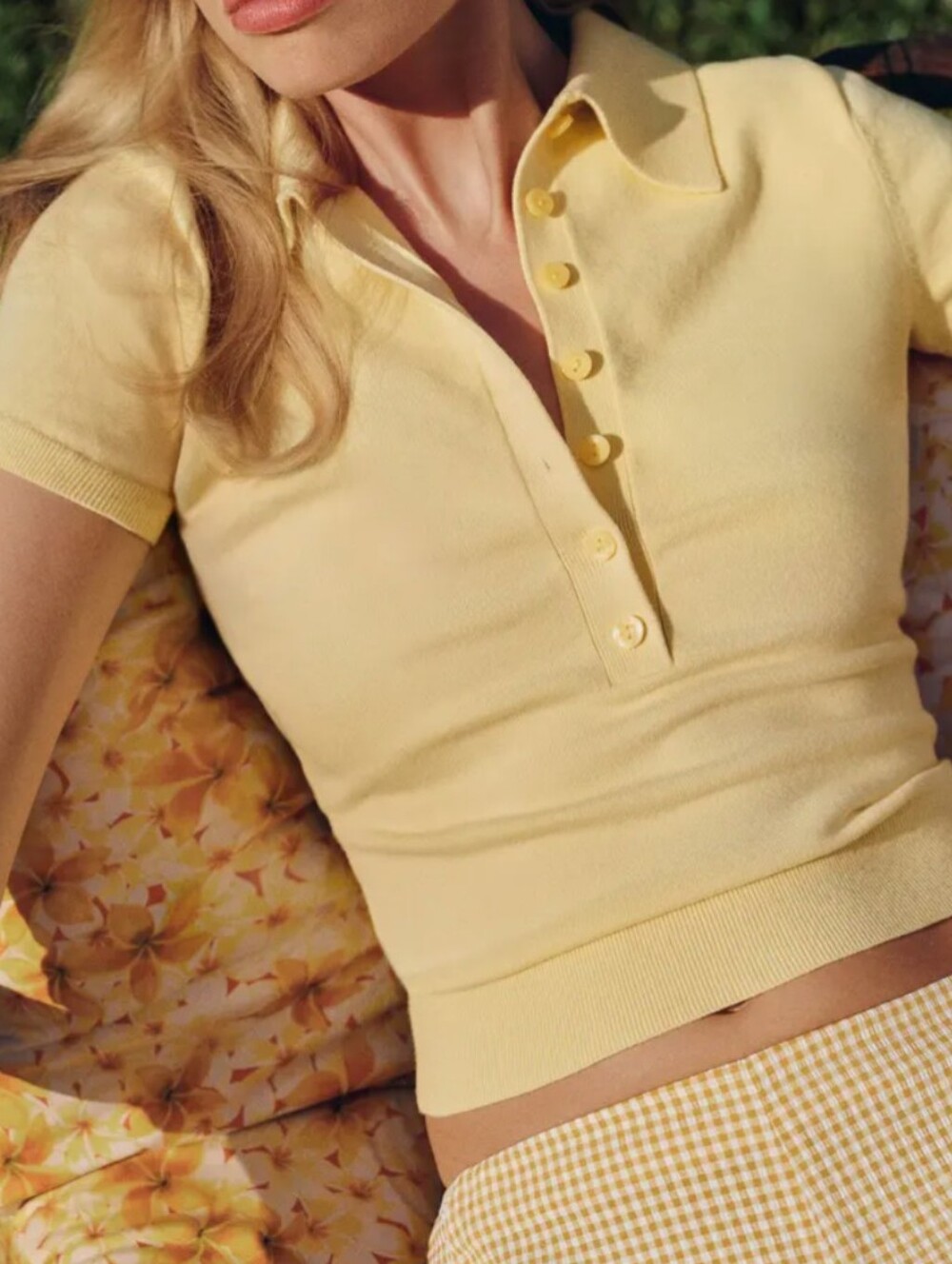 Reformation Bentley Crop Polo - Size XS